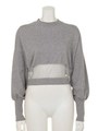 TUCK SLEEVE SKIN KNIT/GRY
