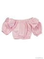 オフショル袖リボンタフタブラウス/pink