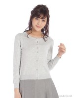 クルーネックカラーカーデ/グレー