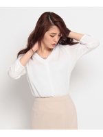 ジョーゼットドレープブラウス/ホワイト(001)