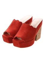 スカラップミュール/レッドスエード