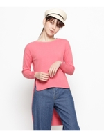 前後差ニットプルオーバー/ピンク(072)