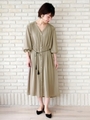 タッセルベルトブラウジングワンピース/モカ