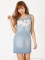 embroidery DENIM OP/L/BLU