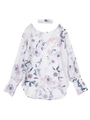 water flower ribbon choker shirt/WHITE