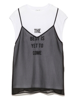 キャミ付きロゴ刺繍Tシャツ/WHT