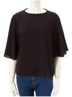 フレアスリーブブラウス/ブラック