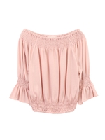 【プルオーバー】ネックギャザープルオーバー/ピンク