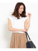 [L]〔洗える〕ルーフフレンチニットトップス/ホワイト系(002)