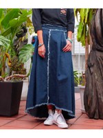 【anap mimpi】デニムフリンジロングスカート/BL