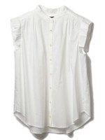 コットンギャザーシャツブラウス/ホワイト