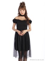 フリルレースレイヤードワンピース/ピンク