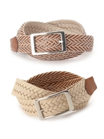 リバーシブルレザーメッシュベルト/ブラウン×ネイビー(993)