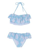 大理石のフリルビキニ/ミントグリーン