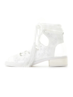 レースアップエンブロイダリーサンダル/WHT