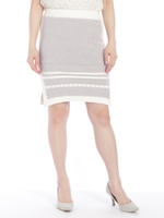 配色ニットスカート/ライトグレー