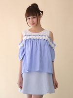 3Dフラワー肩出しBL/サックス