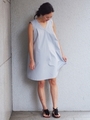 【WEB限定】◎JOC C タックフレア ノースリーブ ワンピース/LT.BLUE