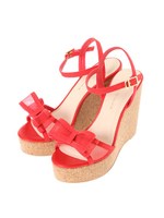 リボンコルクウエッジサンダル/オフホワイト