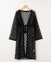 花柄レースロングカーディガン