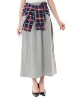 【AZUL by moussy】シャツ腰巻風ロングスカートII/T.GRY