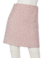 フラワーレース柄ジャガードスカート/ピンク