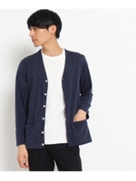 麻混鹿の子カーディガン/ネイビー(093)