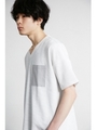 【AZUL by moussy】スラブピケVネック半袖ポケT/WHT