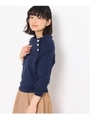 【WEB限定プライス】パールボタン使いオフショルニットトップス/ブルー系(095)