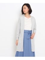 〔洗える〕コットンニットミドルカーディガン/ライトグレー(011)