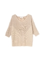リネンタッチ寄せ目ニット/ベージュ(040)