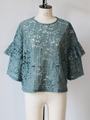 [GREED]PAISLEY JACQUARD Frill Long Sleeve/IVORY