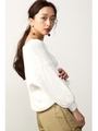 【AZUL by moussy】Vネックローゲージプルオーバー/O/WHT