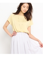 〔洗える＆接触冷感〕ドレーププルオーバー/レモンイエロー(031)