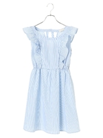 ストライプバックリボンフリルワンピース/ストライプ