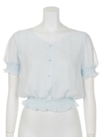 フリルブラウス/ブルー