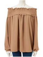 メロウステッチオフショルブラウス/ブラック