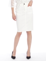 後スリットホワイトデニムスカート/オフホワイト