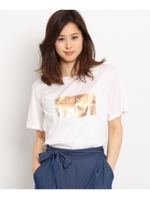 〔洗える〕スムースコットンロゴTシャツ/ブロンズ(108)