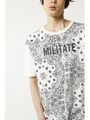 【AZUL by moussy】MILITATEペイズリークルーネック半袖TMOOK番号94218/WHT