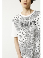 【AZUL by moussy】MILITATEペイズリークルーネック半袖TMOOK番号94218/WHT
