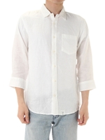 【AZUL by moussy】リネン7分袖シャツ/WHT