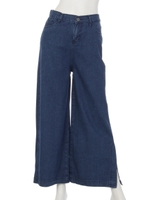 【chille anap】サイドスリット入りソフトデニムパンツ/BL