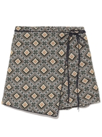 ジャガード巻きスカート風ショートパンツ/GRN