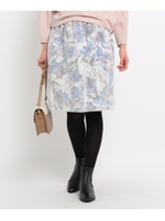 フロッキーフラワースカート/ブルー(192)