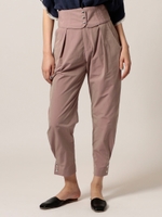 ベルト付き裾絞りパンツ/ピンク