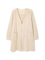 ◆大きいサイズ◆ラメスムースカットソーカーディガン/ベージュ(040)