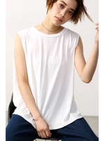 【AZUL by moussy】クリーンクールバックタックノースリプルオーバーMOOK番号93001/O/WHT