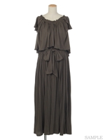 2WAYフリルマキシワンピ/紺