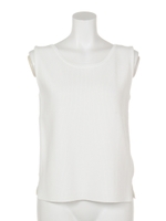 BackリボンニットコンビTOP/WHT